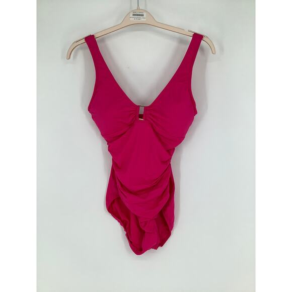 Lauren Ralph Lauren Women's 12 Pink Beach Club Solids Ring OTS Swimsuit L12-7 - Picture 3 of 9
